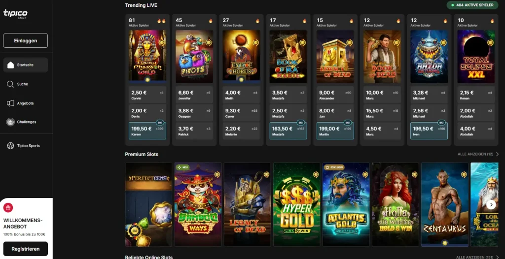 Tipico Games Lobby